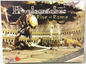 Cover of Hoplomachus featuring a gladiator in the arena